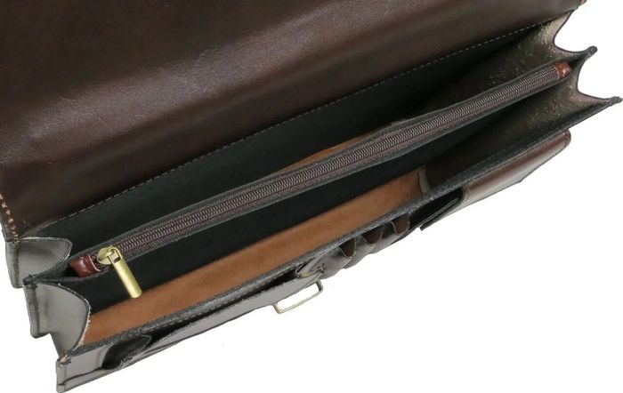 Чоловічий коричневий портфель з натуральної шкіри Rovicky AWR-2-2 купити недорого в Ти Купи