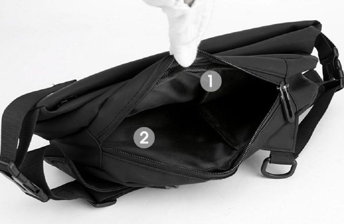 Сумка-слинг текстильная черного цвета Confident AT05-T-413A купить недорого в Ты Купи