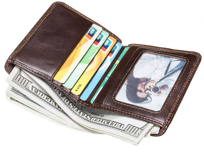 Чоловічий шкіряний міні-гаманець Vintage 20245 купити недорого в Ти Купи