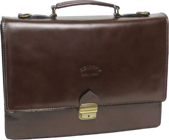 Мужской коричневый портфель из натуральной кожи Rovicky AWR-2-2 купить недорого в Ты Купи
