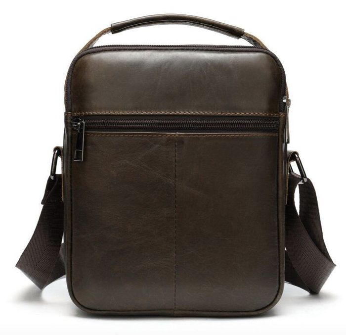 Чоловіча шкіряна темно-коричнева сумка Vintage 20095 купити недорого в Ти Купи