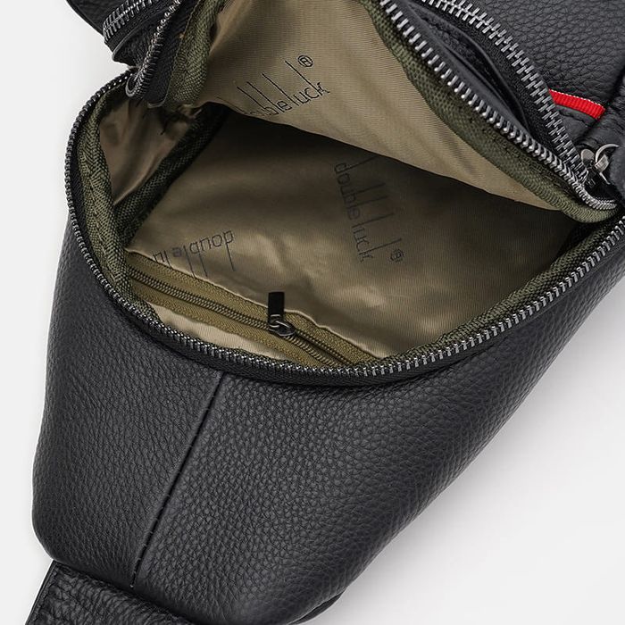 Чоловіча шкіряна рюкзак через кізер K11022BL-чорний плече купити недорого в Ти Купи