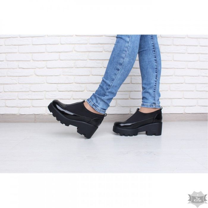 Кожаные черные женские туфли Villomi 3216-10 купить недорого в Ты Купи