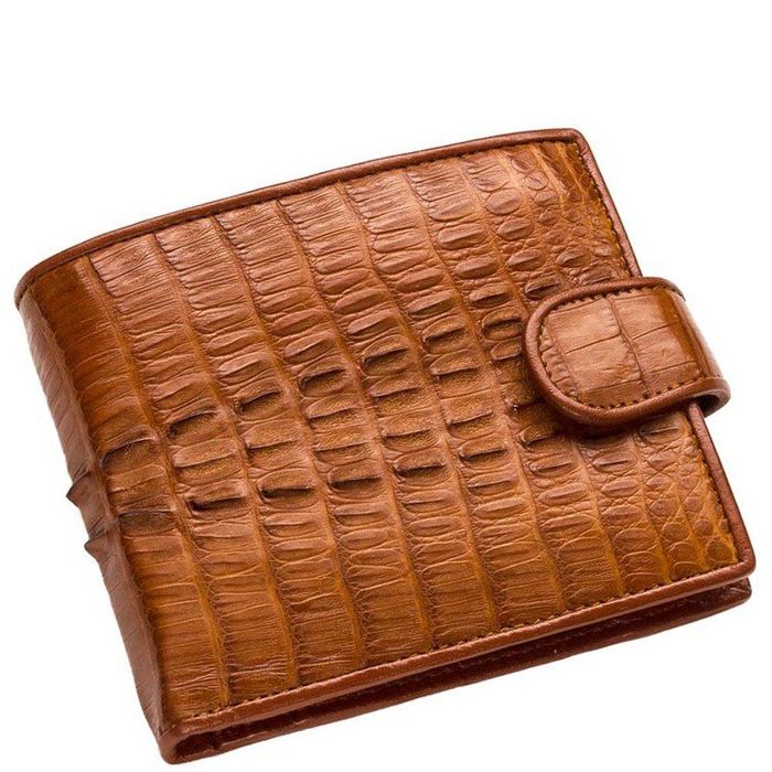 Чоловік коричневий гаманець зі шкіри крокодила Ekzotic Leather cw29 купити недорого в Ти Купи