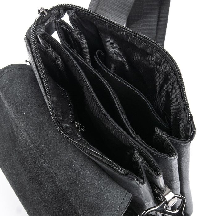 Чоловіча сумка через плече зі шкірозамінника DR. BOND GL 213-0 black купити недорого в Ти Купи