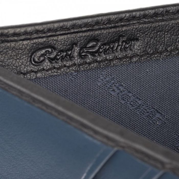 Мужской кожаный кошелек Visconti FN70 Lark (Black/Cobalt Blue/Green) купить недорого в Ты Купи