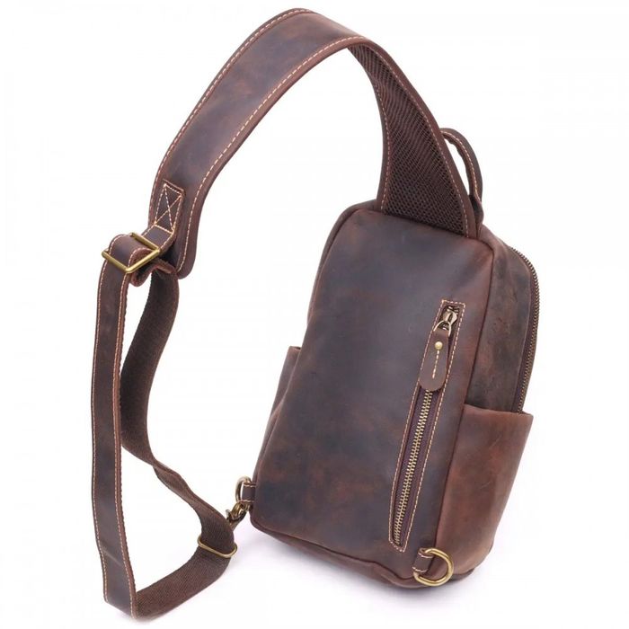 Мужская кожаная сумка-слинг Vintage 21285 купить недорого в Ты Купи