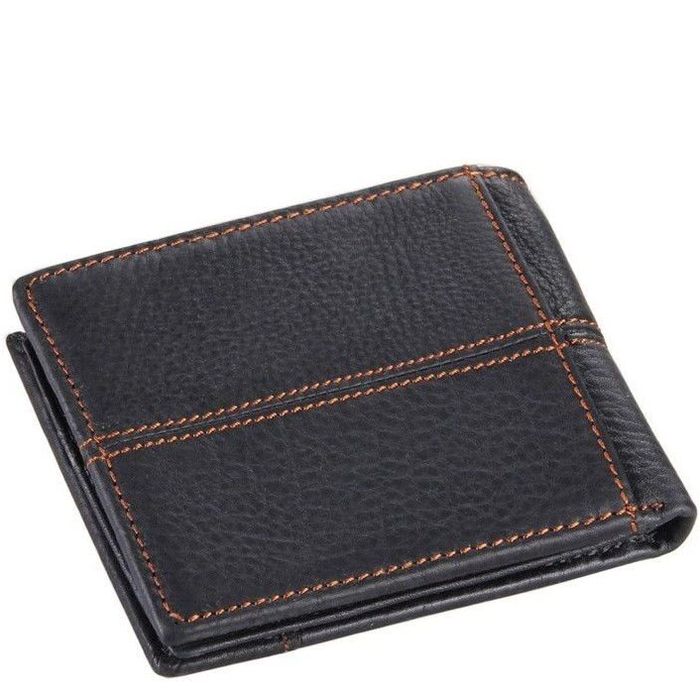 Чоловічий шкіряний гаманець Vintage 14227 Чорний купити недорого в Ти Купи