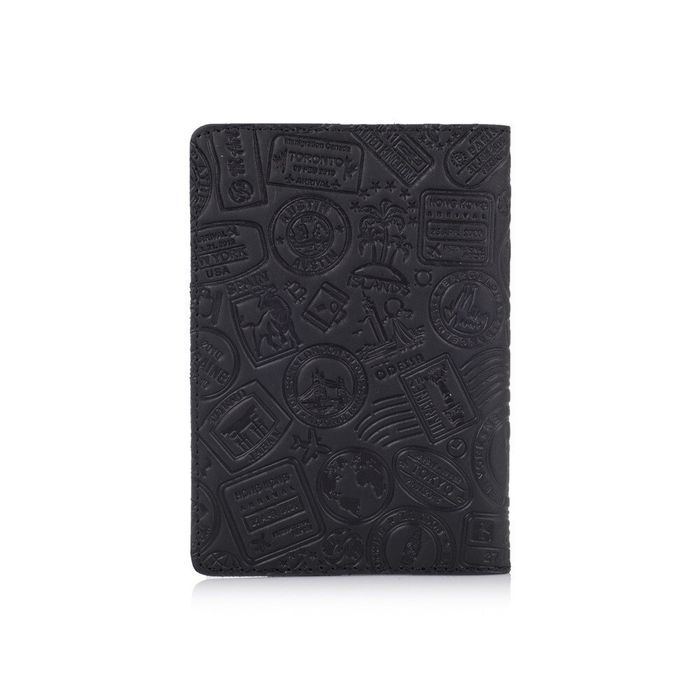 Шкіряна обкладинка на паспорт HiArt PC-01Let's Go Travel чорний Чорний купити недорого в Ти Купи