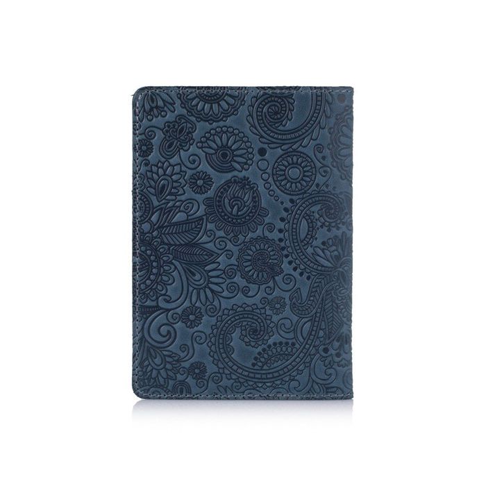 Шкіряна обкладинка на паспорт HiArt PC-01 Mehendi Art синя Синій купити недорого в Ти Купи