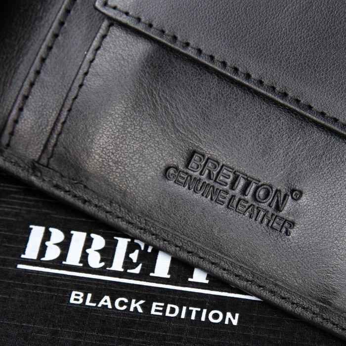 Чоловік шкіряний гаманець BRETTON M3602 black купити недорого в Ти Купи