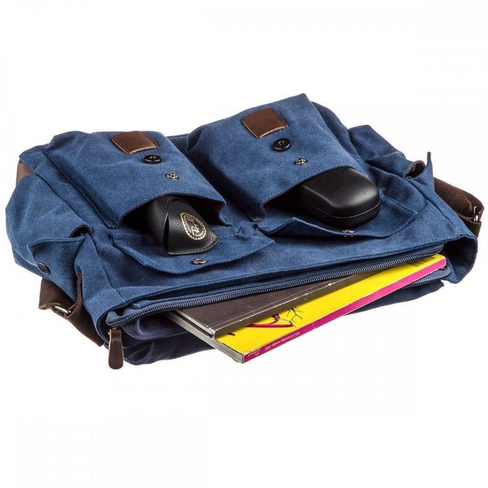 Мужская текстильная синяя сумка Vintage 20148 купить недорого в Ты Купи