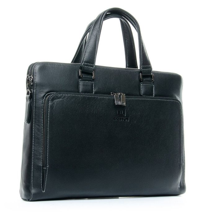 Кожаный мужской портфель BRETTON 3627-1 black купить недорого в Ты Купи