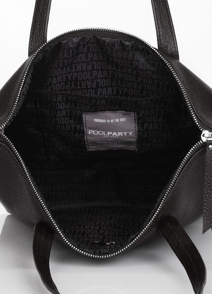 Шкіряна сумка POOLPARTY Secret black купити недорого в Ти Купи