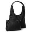 Женская кожаная сумка с косметичкой ALEX RAI 1558 black