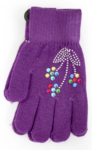 Перчатки детские вязаные фиолетовые 5661-4 купить недорого в Ты Купи