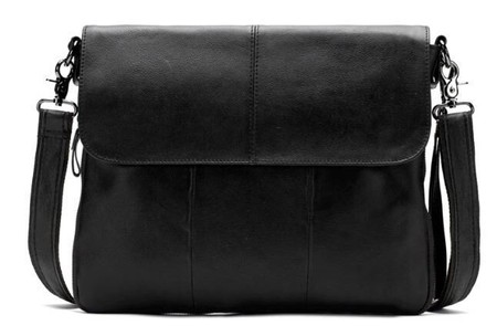 Чоловіча шкіряна сумка через плече Vintage 14852 Чорний купити недорого в Ти Купи