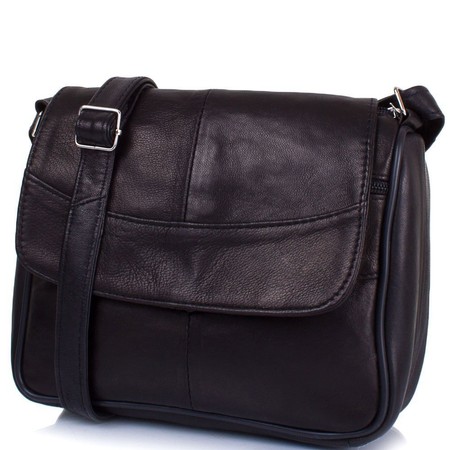 Жіноча шкіряна чорна сумка-месенджер TUNONA SK2410-2 купити недорого в Ти Купи