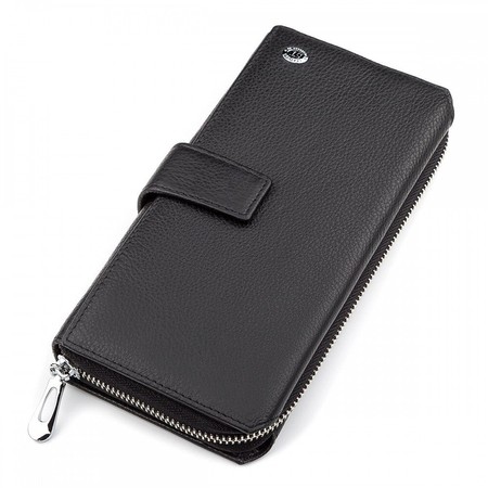 Чоловічий шкіряний гаманець ST Leather 18453 (ST128) Чорний купити недорого в Ти Купи