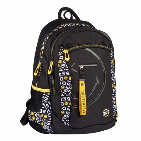 Рюкзак подростковый YES T-120 "Smiley World.Black&Yellow" 552511 купить недорого в Ты Купи