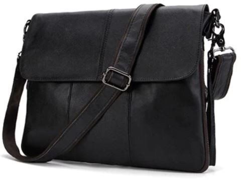 Чоловіча шкіряна сумка через плече Vintage 14852 Чорний купити недорого в Ти Купи