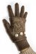 Коричневі в'язані жіночі рукавички-мітенки Shust Gloves