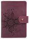 Обложка для паспорта из кожи Hi Art «Mehendi Classic» PB-02/1 Shabby Plum Фиолетовый купить недорого в Ты Купи