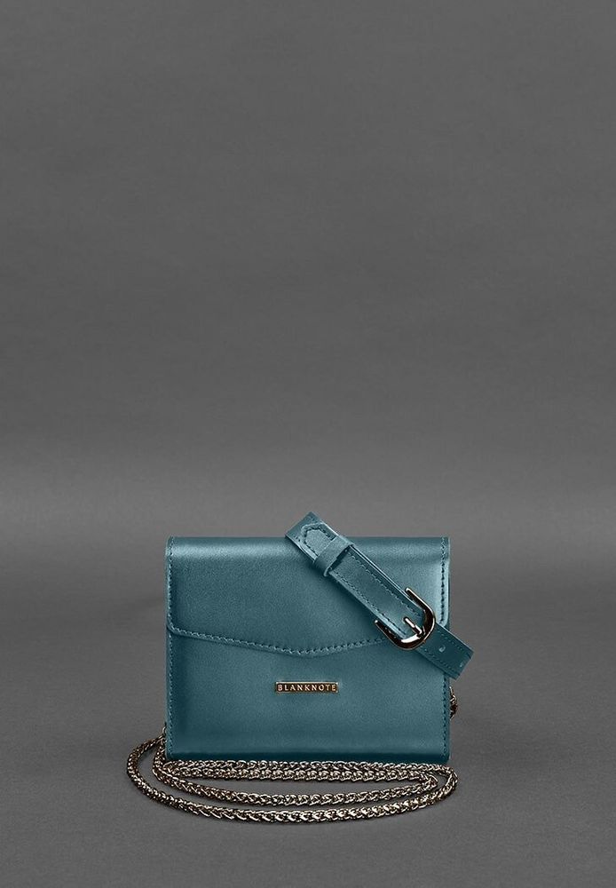 Жіноча шкіряна поясна сумка / кроссбоді BlankNote Mini зелена BN-BAG-38-2-MALACHITE купити недорого в Ти Купи