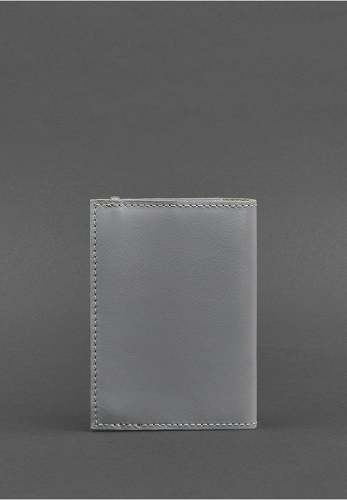 Шкіряна обкладинка на паспорт 1.0 сіра BN-OP-1-тінь купити недорого в Ти Купи