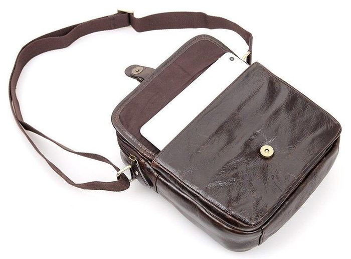Чоловіча шкіряна сумка Vintage 14104 Темно-коричневий купити недорого в Ти Купи