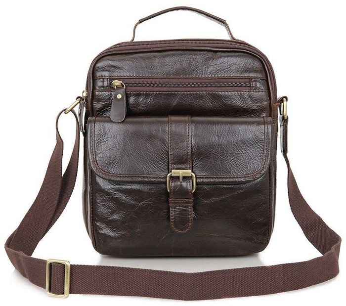 Чоловіча шкіряна сумка Vintage 14104 Темно-коричневий купити недорого в Ти Купи