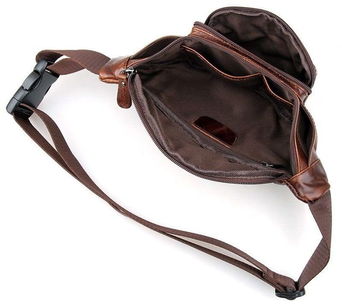Шкіряна сумка на пояс Vintage 14422 Темно-коричневий купити недорого в Ти Купи