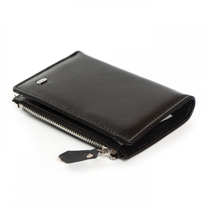 Шкіряний жіночий гаманець Classik DR. BOND WN-23-8 black купити недорого в Ти Купи