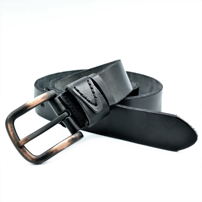 Мужской кожаный ремень Le-Mon 110-125 см Черный (new-m-40k-007) купить недорого в Ты Купи