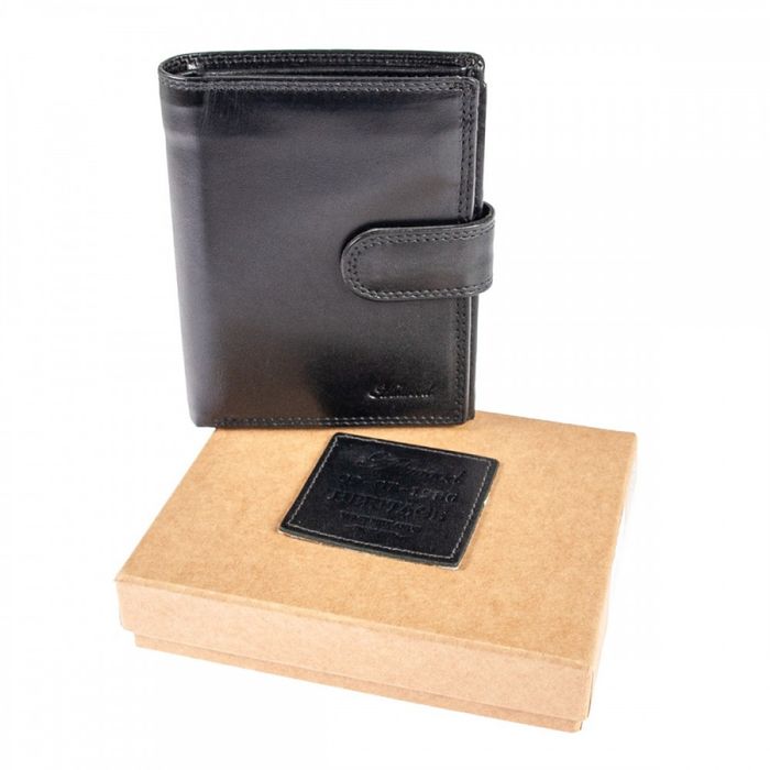 Мужской кожаный кошелек Ashwood 1246 VT Black купить недорого в Ты Купи