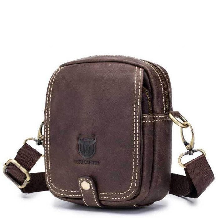 Мужская коричневая маленькая сумка BULL t0221 купить недорого в Ты Купи