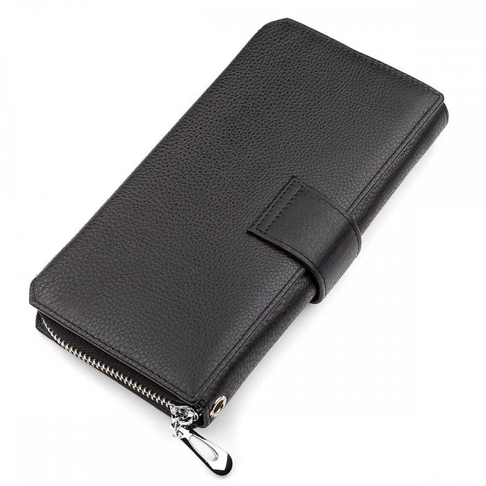 Чоловічий шкіряний гаманець ST Leather 18453 (ST128) Чорний купити недорого в Ти Купи