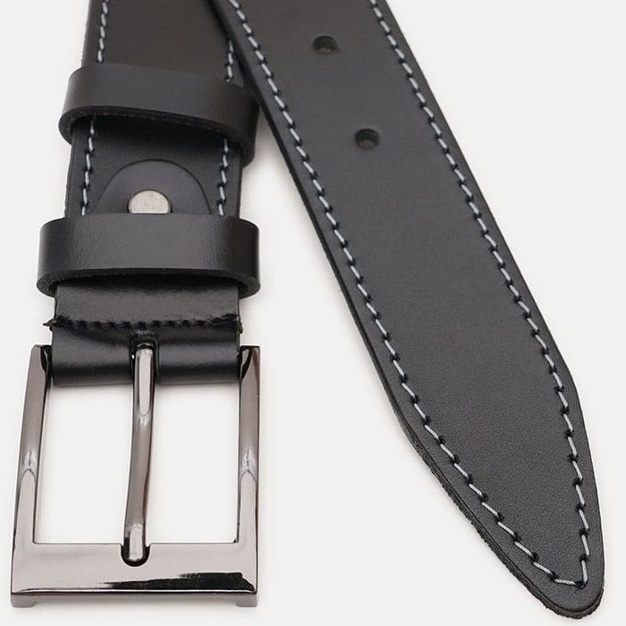 Мужской кожаный ремень Borsa Leather V1125FX10-black купить недорого в Ты Купи