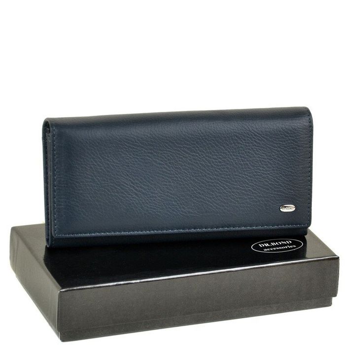Шкіряний гаманець Classik DR. BOND W501 dark-blue купити недорого в Ти Купи