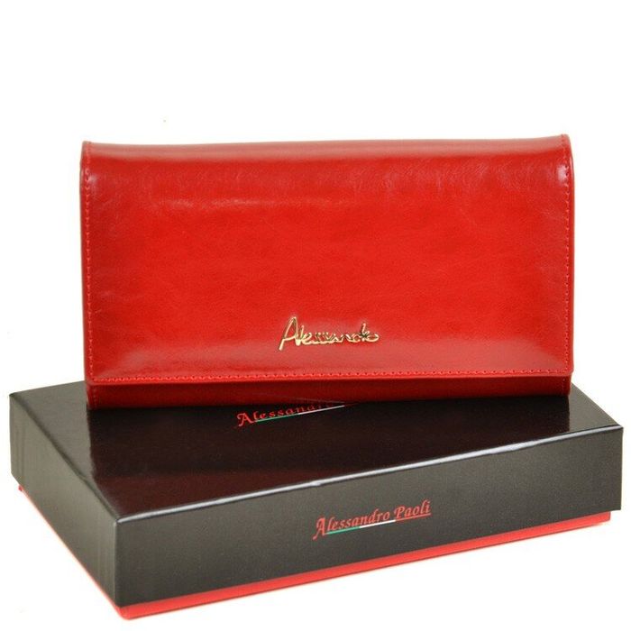 Кожаный кошелек Canarie ALESSANDRO PAOLI W34-1 red купить недорого в Ты Купи