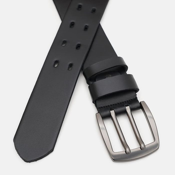 Чоловічий шкіряний ремінь Borsa Leather 125v1fx112-black купити недорого в Ти Купи