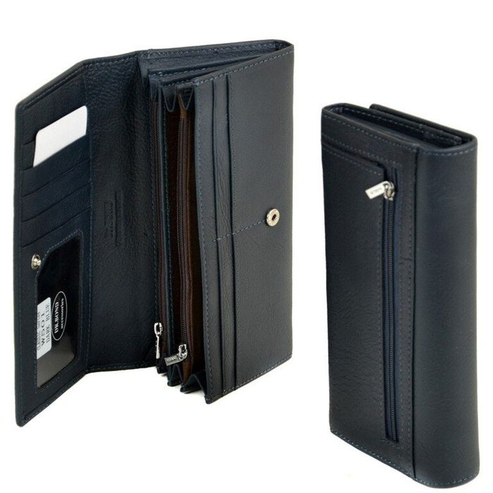 Кожаный кошелек Classik DR. BOND W501 dark-blue купить недорого в Ты Купи