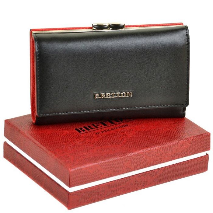 Кожаный кошелек Color Bretton W5520 black купить недорого в Ты Купи