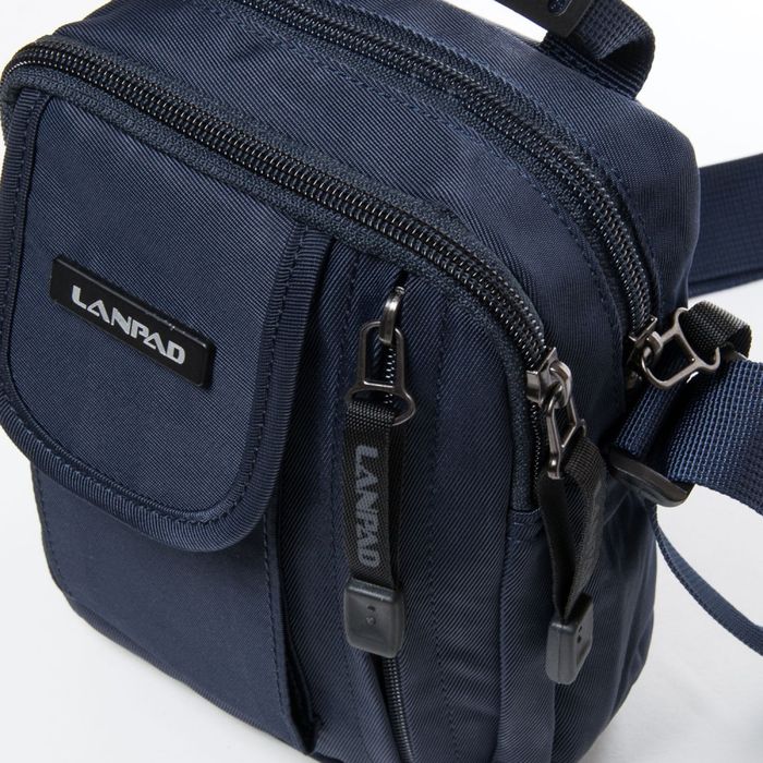 Чоловіча сумка через плече з нейлону Lanpad 0912 синій купити недорого в Ти Купи