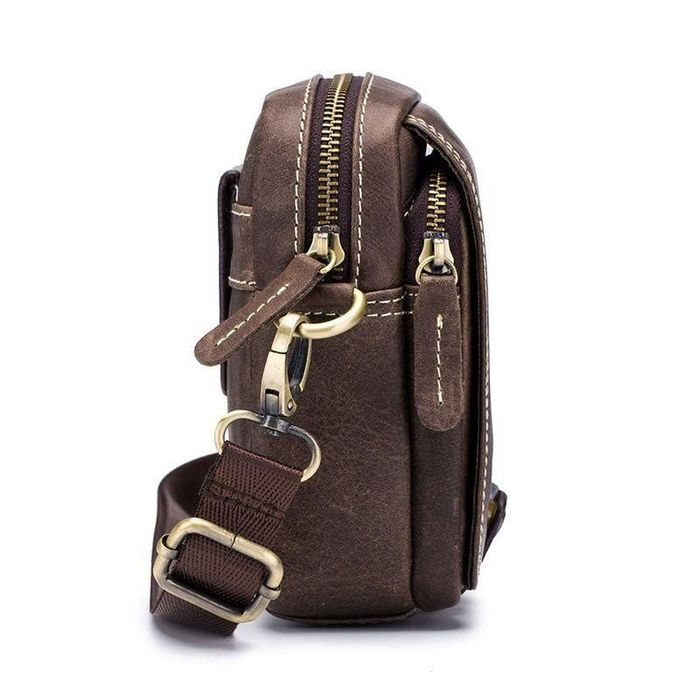 Мужская коричневая маленькая сумка BULL t0221 купити недорого в Ти Купи
