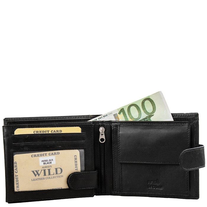 Кожаный кошелек ALWAYS WILD DNKN992-SCR3131-bl купить недорого в Ты Купи