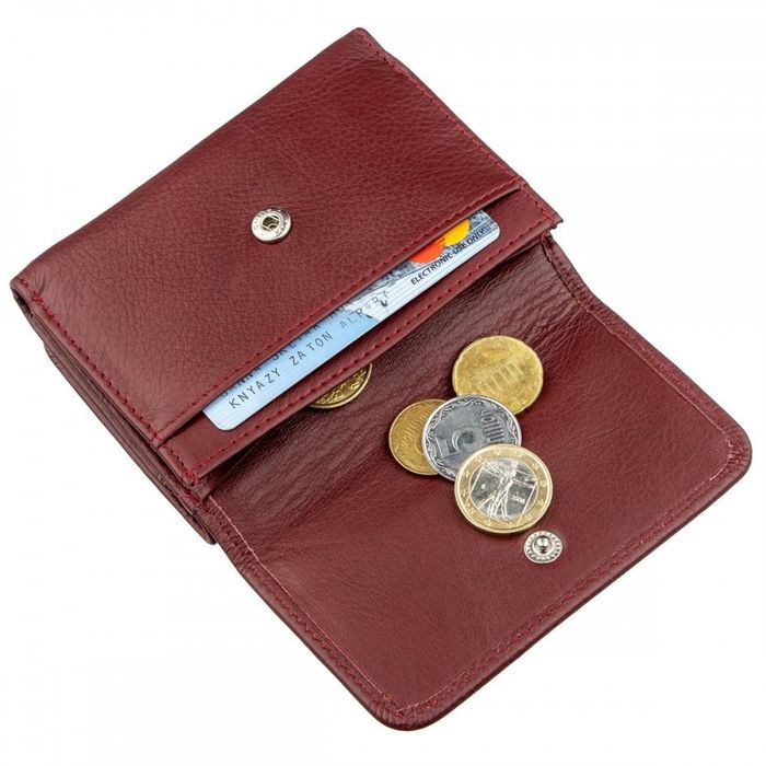 Женский бордовый кошелёк из натуральной кожи ST Leather 18885 купить недорого в Ты Купи
