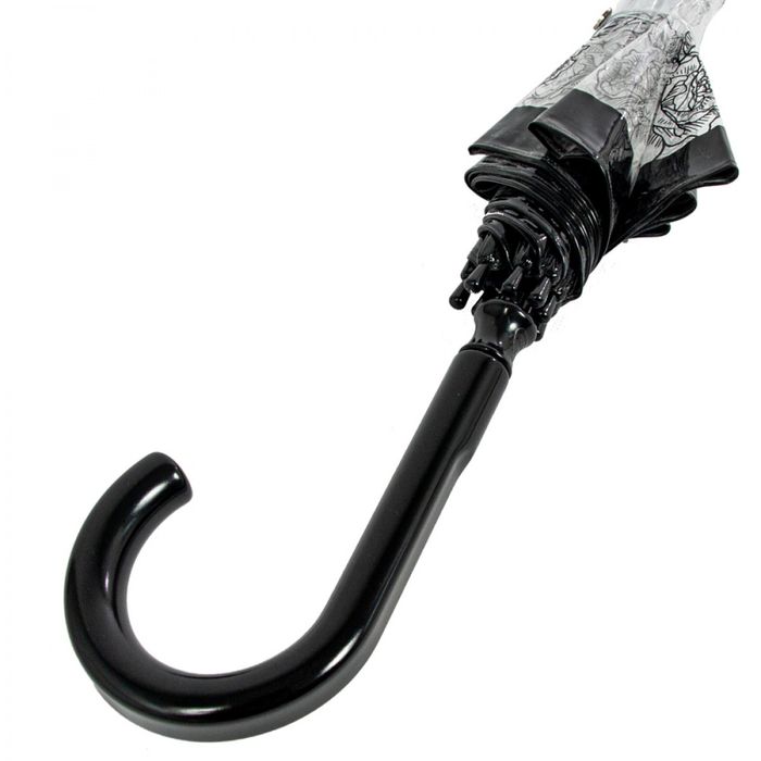 Женский механический зонт-трость Fulton Birdcage-2 L042 Black Rose (Черная роза) купить недорого в Ты Купи