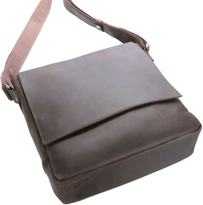Чоловіча шкіряна сумка SHVIGEL 00886 Темно-коричневий купити недорого в Ти Купи
