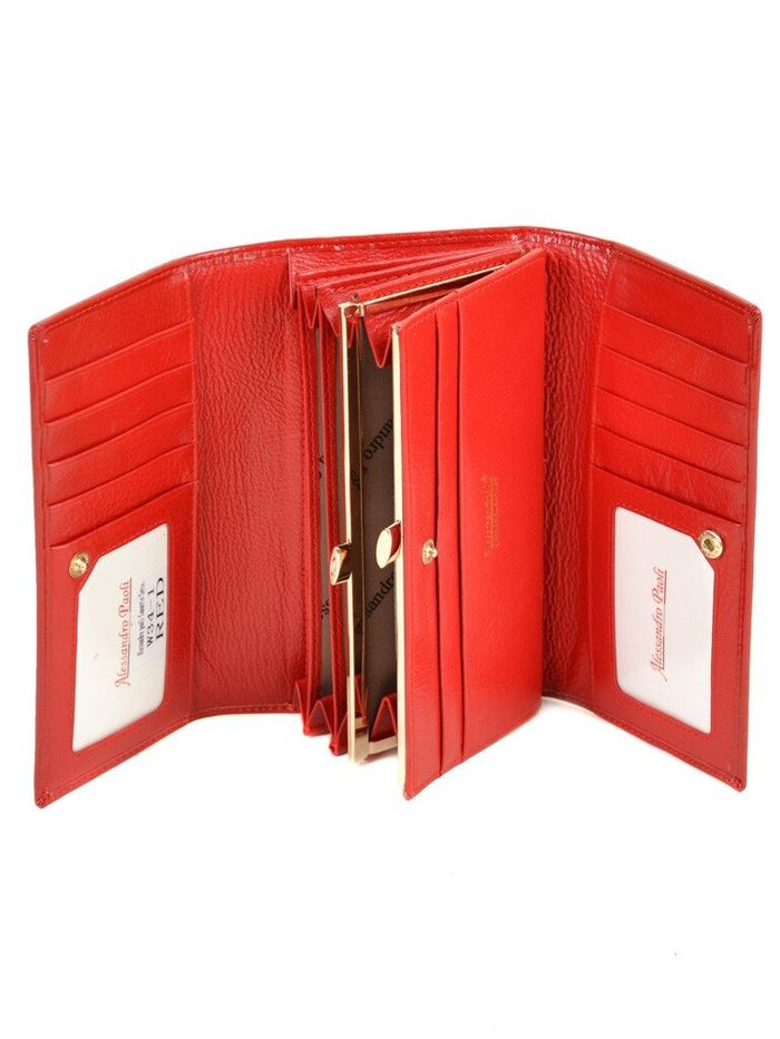 Кожаный кошелек Canarie ALESSANDRO PAOLI W34-1 red купить недорого в Ты Купи
